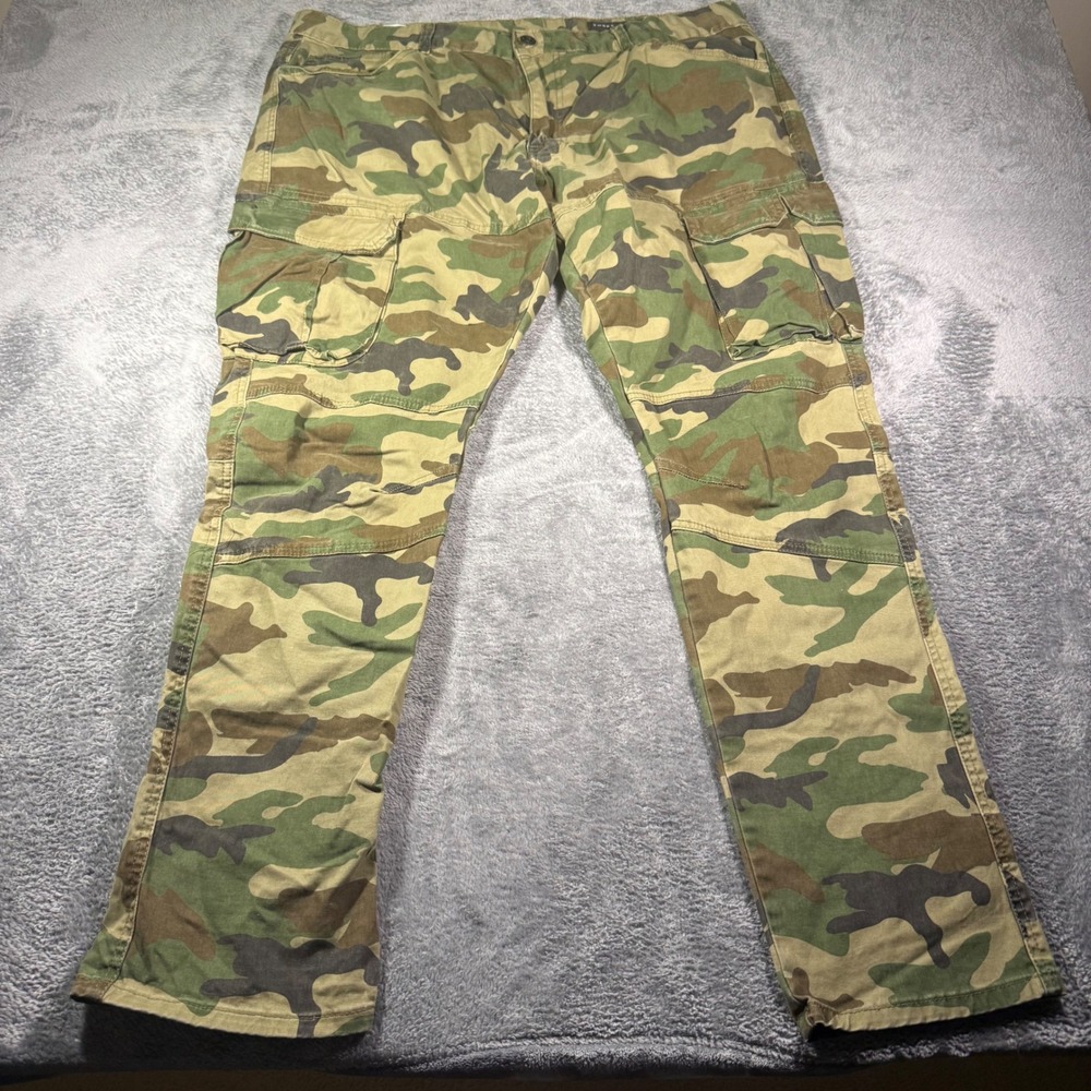 Smoke Rise Mens Camo Cargo Pants 42x32 Woodland Camouflage Straight Leg Stretch